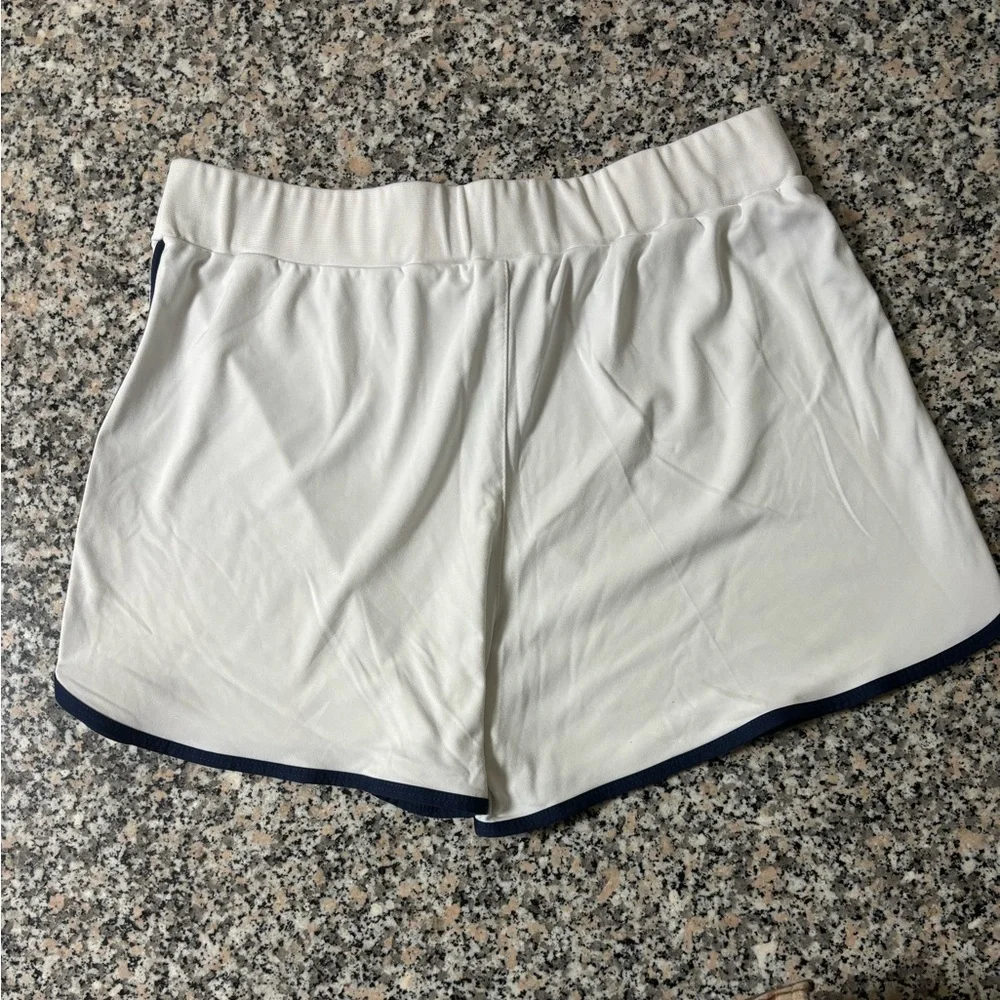 White and navy Nike shorts with drawstring size M